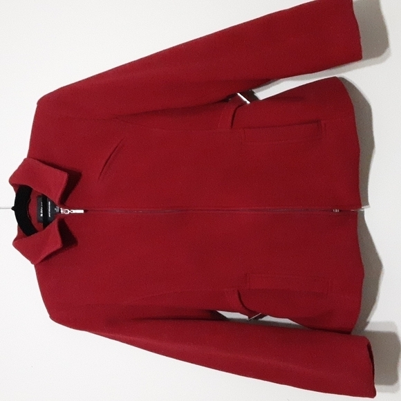 B Moss women coat  M Full Zip  wool event casual Comfy Red Luxury - Picture 9 of 9